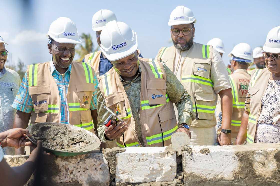Construction work at an affordable housing site in Kenya.