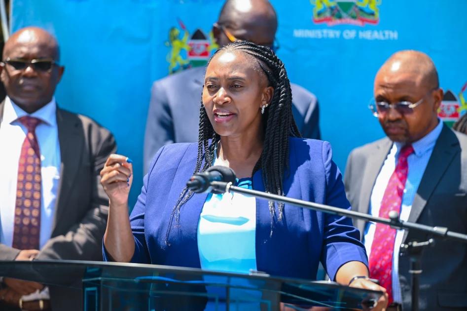 Public Health Principal Secretary Mary Muthoni speaking at a public event.