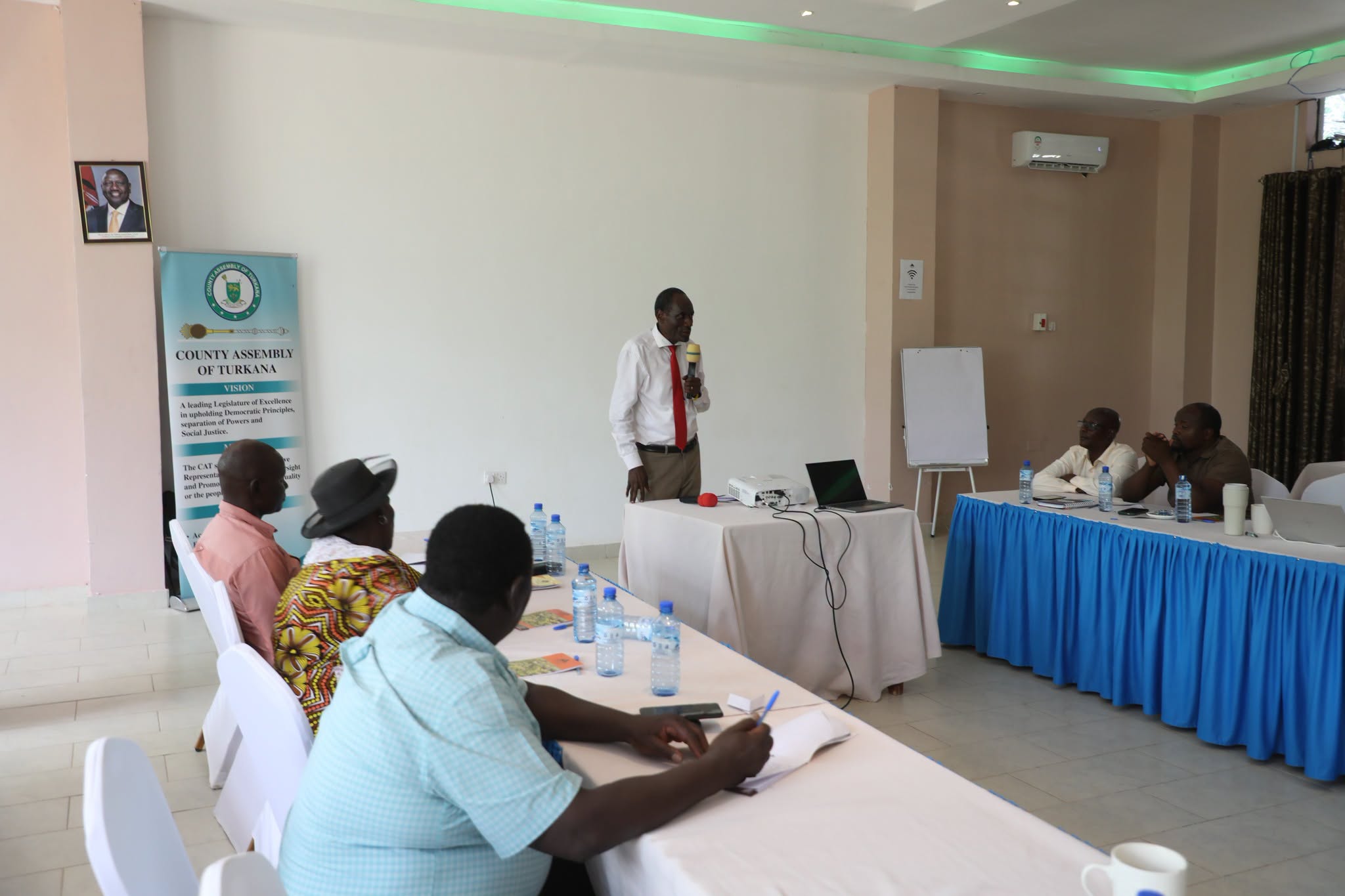 County Assembly of Turkana officials engage stakeholders during a consultation on the proposed social protection policy.