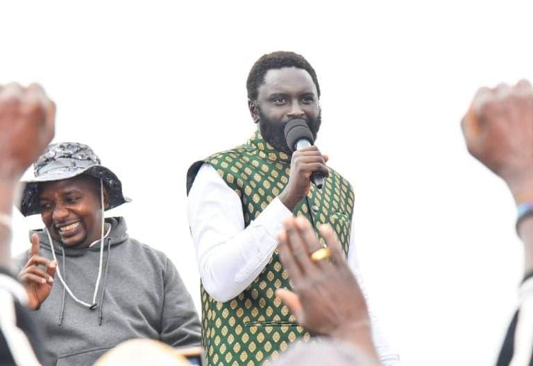 John Methu addresses supporters during a political gathering.