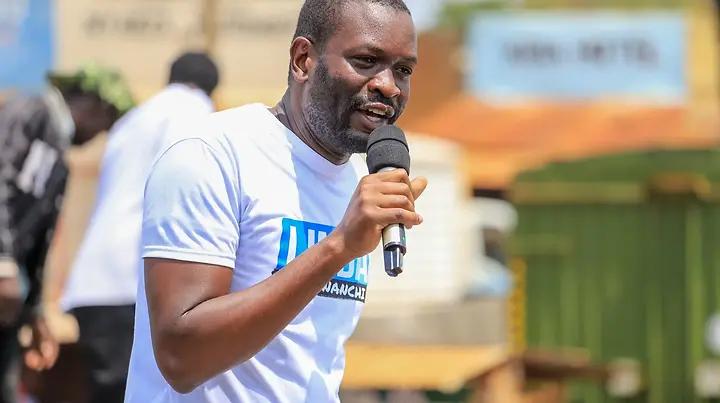 Nairobi Senator Edwin Sifuna addresses supporters during a political gathering.