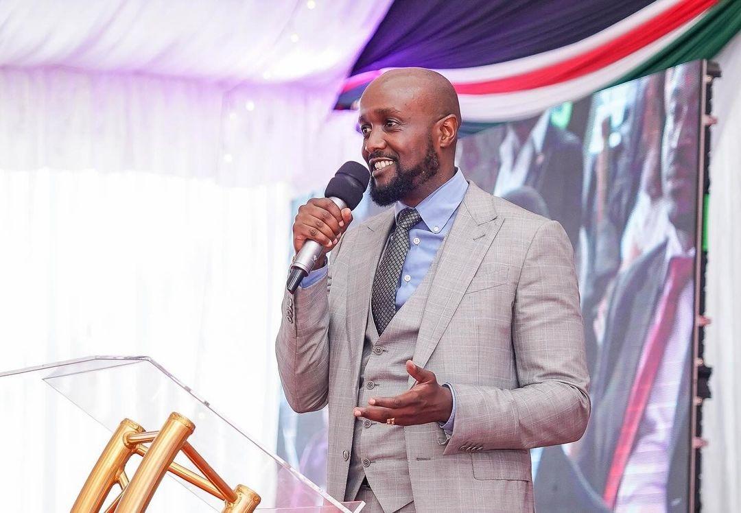 Kasarani MP Ronald Karauri speaking during a public address.