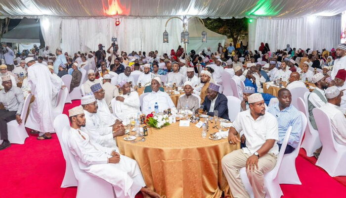Muslims gather for prayers during Idd ul Fitr celebrations marking end of Ramadan in Kenya