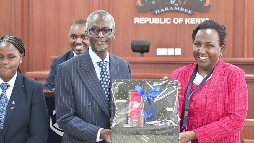 Supreme Court Judge Isaac Lenaola speaking during the launch of Zetech University School of Law in Juja.