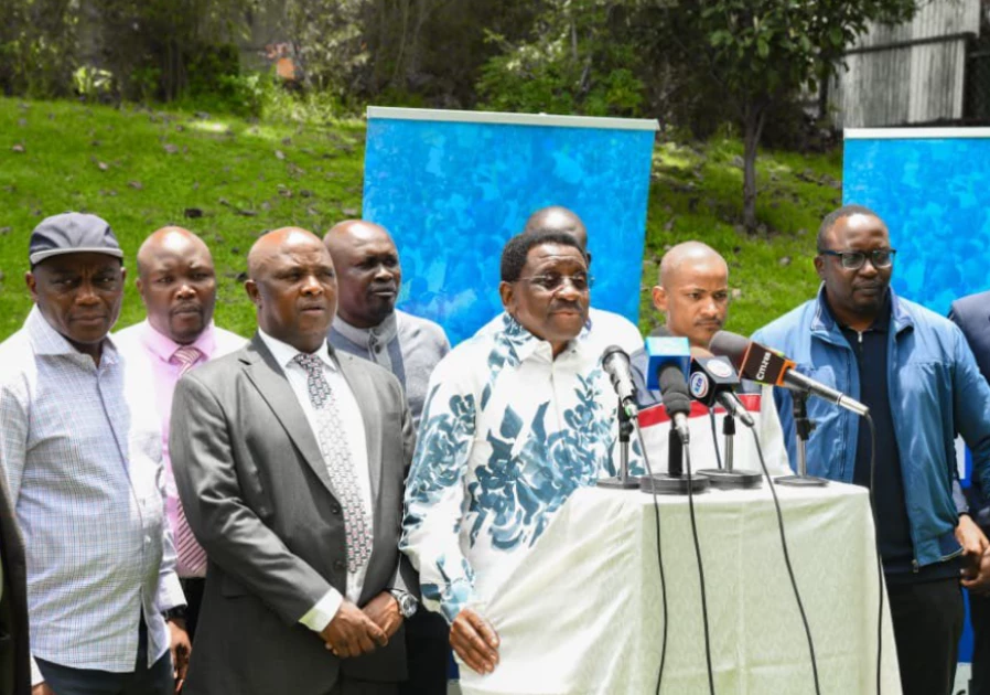 ODM leaders during press briefing on party crisis in Kenya